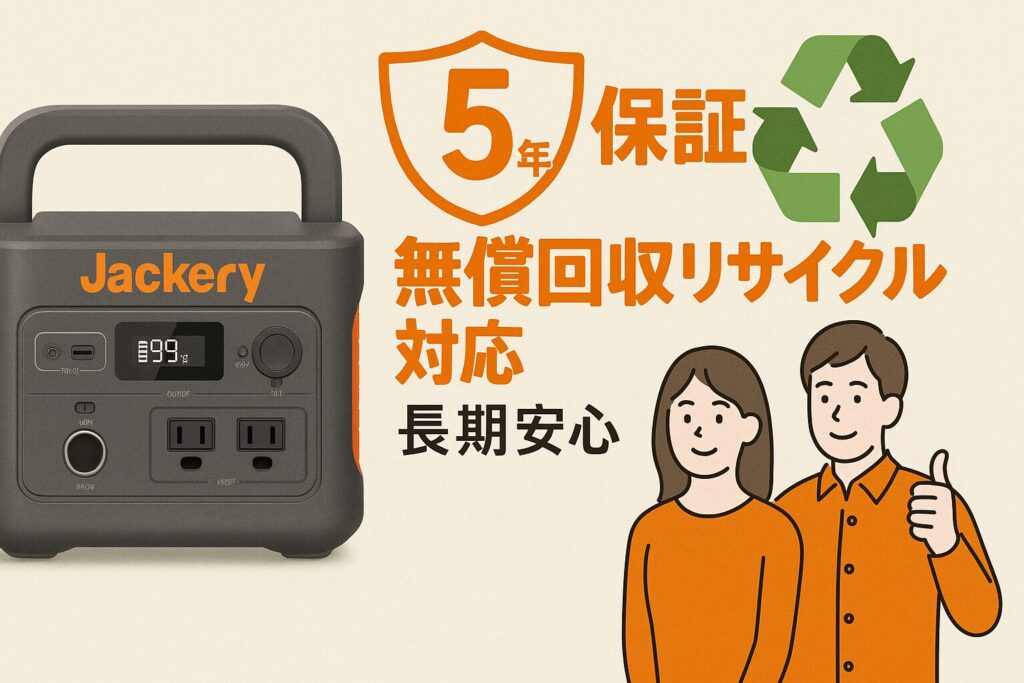 5年保証&無償回収リサイクル対応