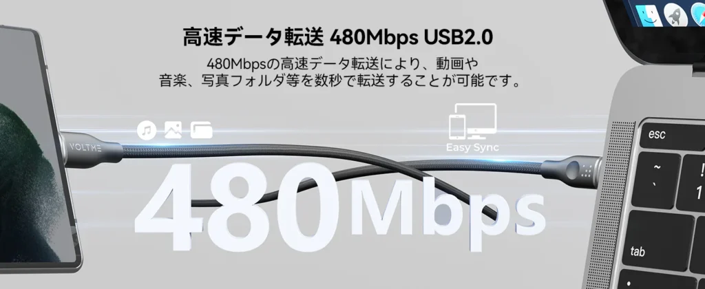 データ転送規格はUSB2.0