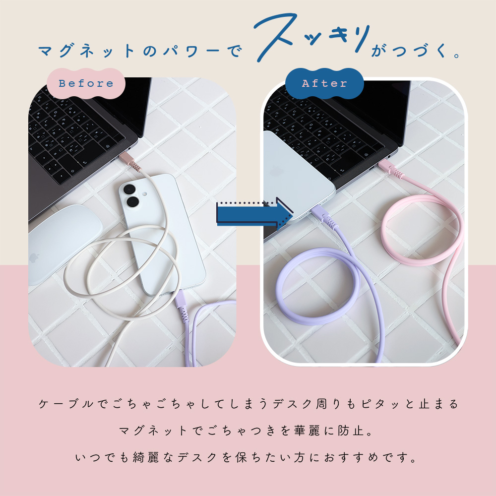 ケーブルがまとまっている様子