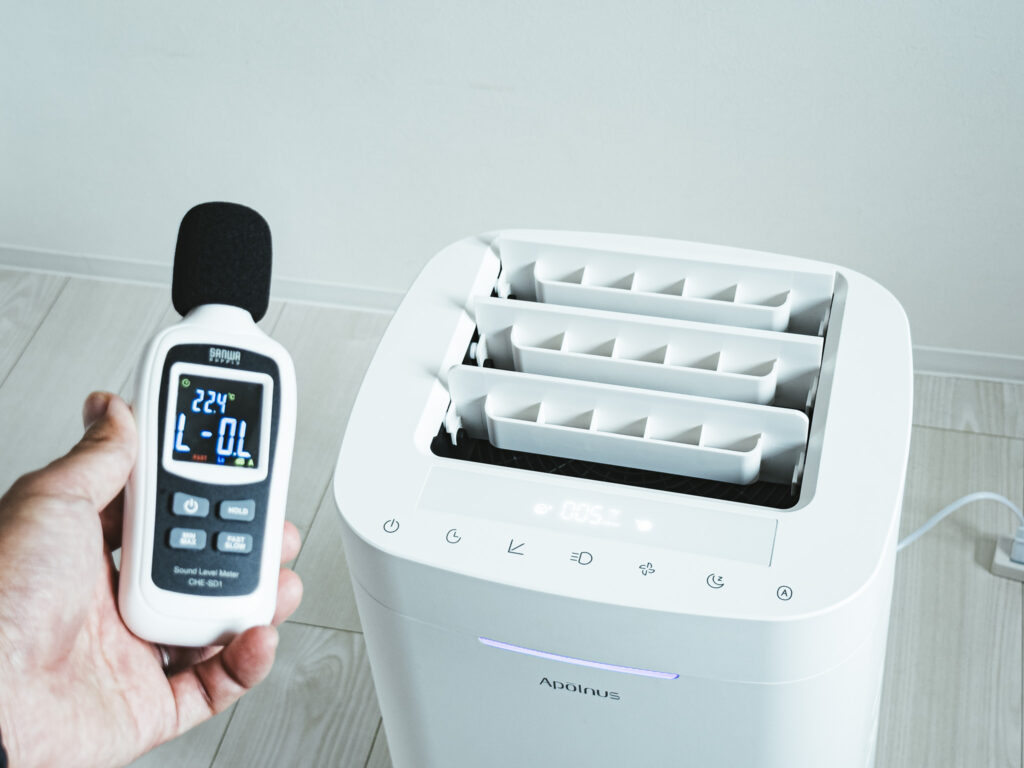 風量1の時の騒音測定の様子