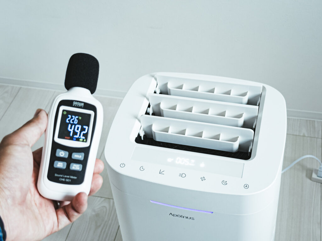 風量２の時の騒音測定の様子