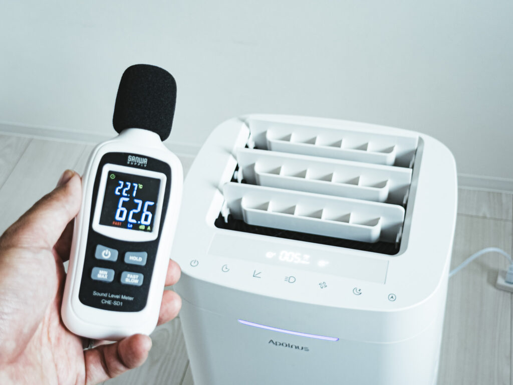 風量3の時の騒音測定の様子