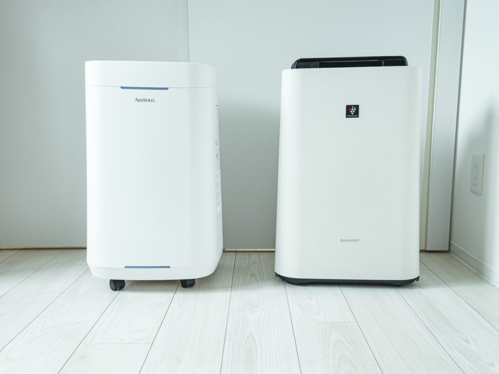 Apolnus VenusとSHARPの加湿空気清浄機の比較