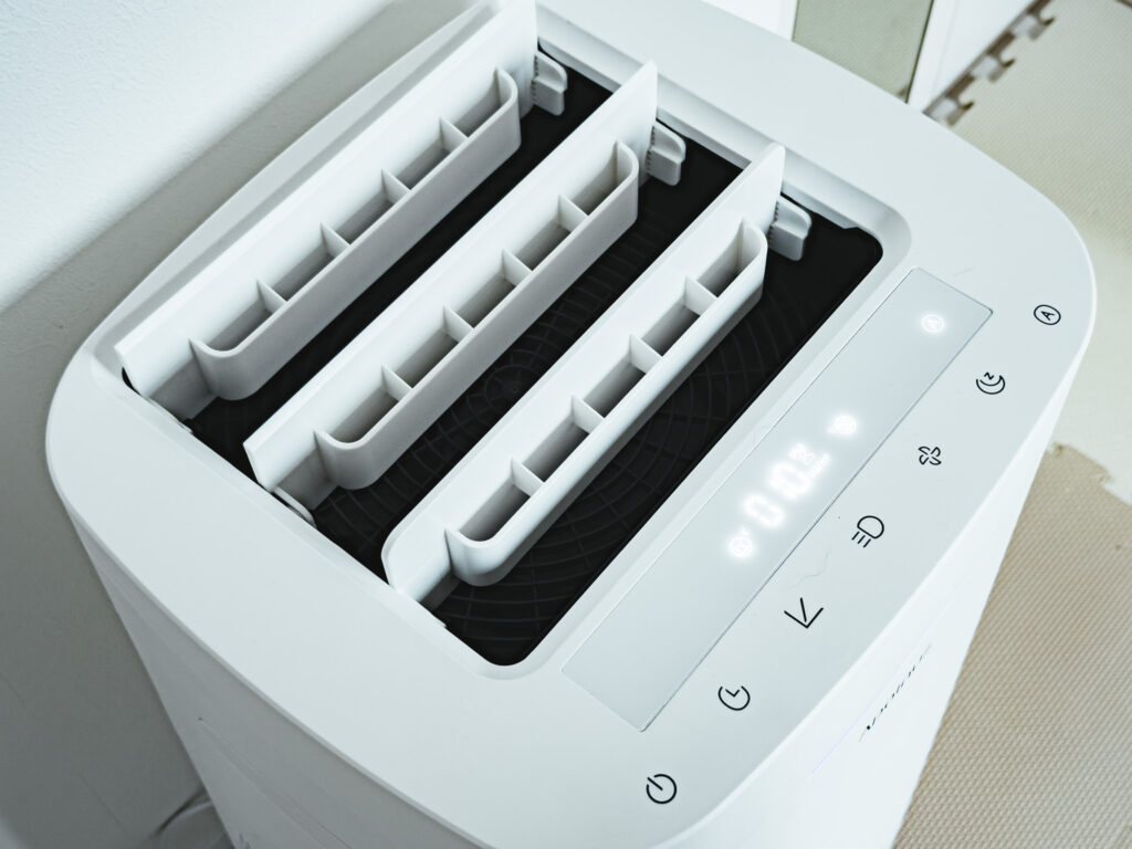 風の吹き出し角度が90度の様子