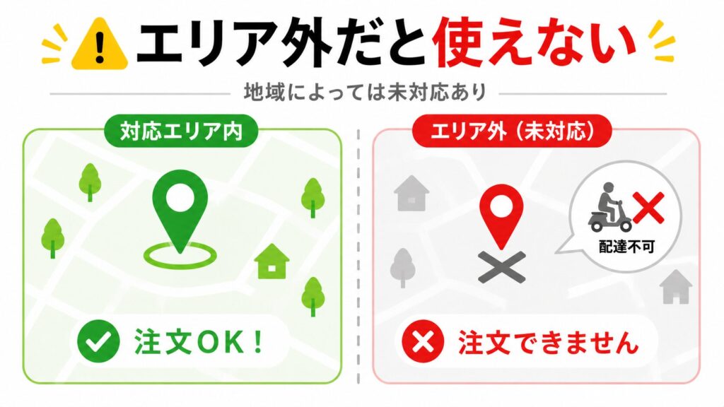 menuのエリア確認画面｜郵便番号入力で配達対応エリアを即判定